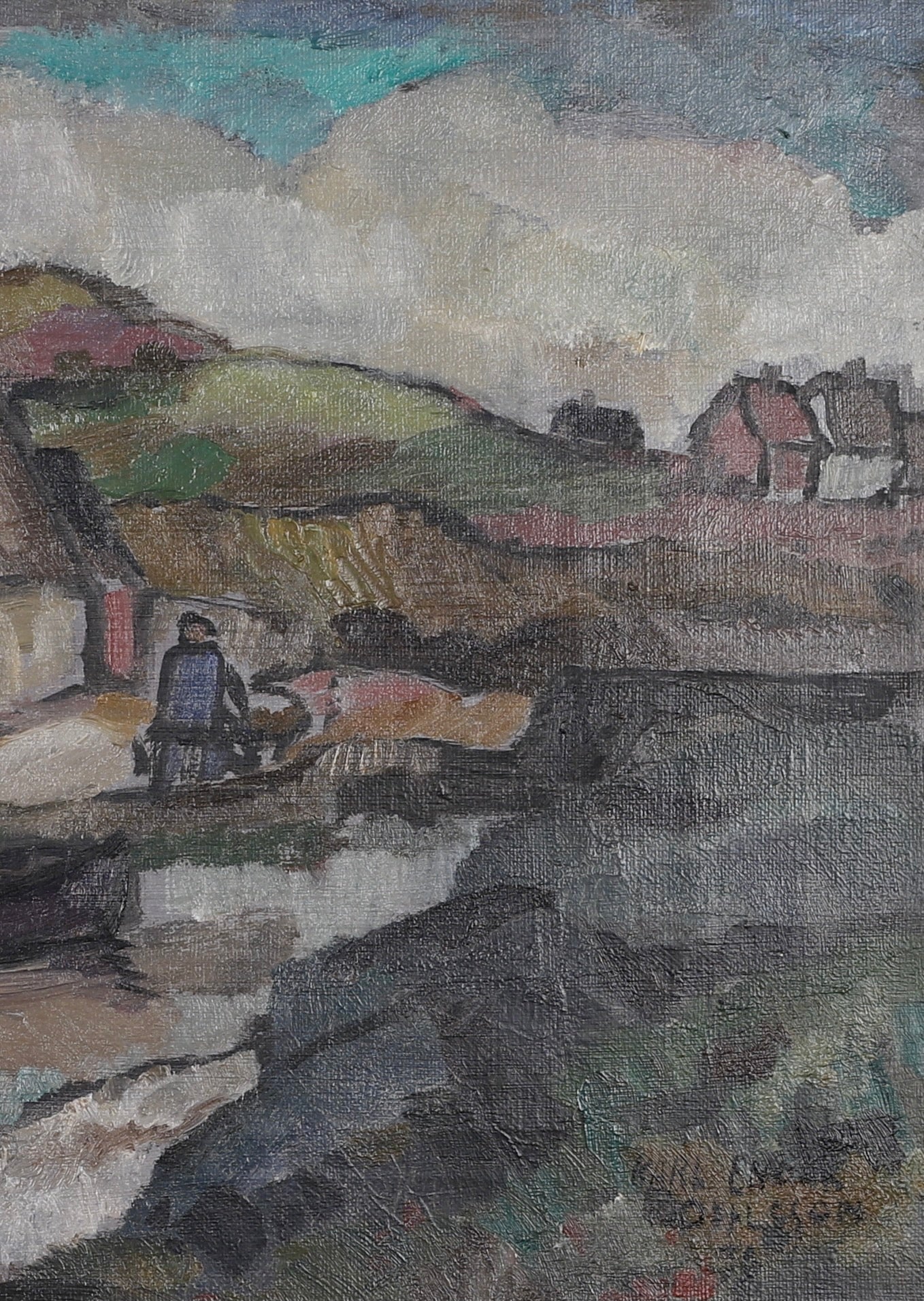 Mid Century Original Landscape Oil Painting By KE Ohlsson Sweden