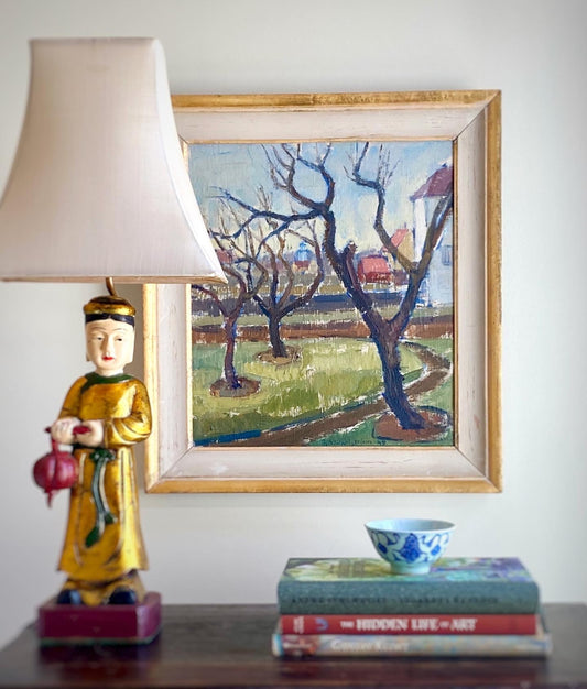 Vintage Art Original Spring Oil Painting From Sweden