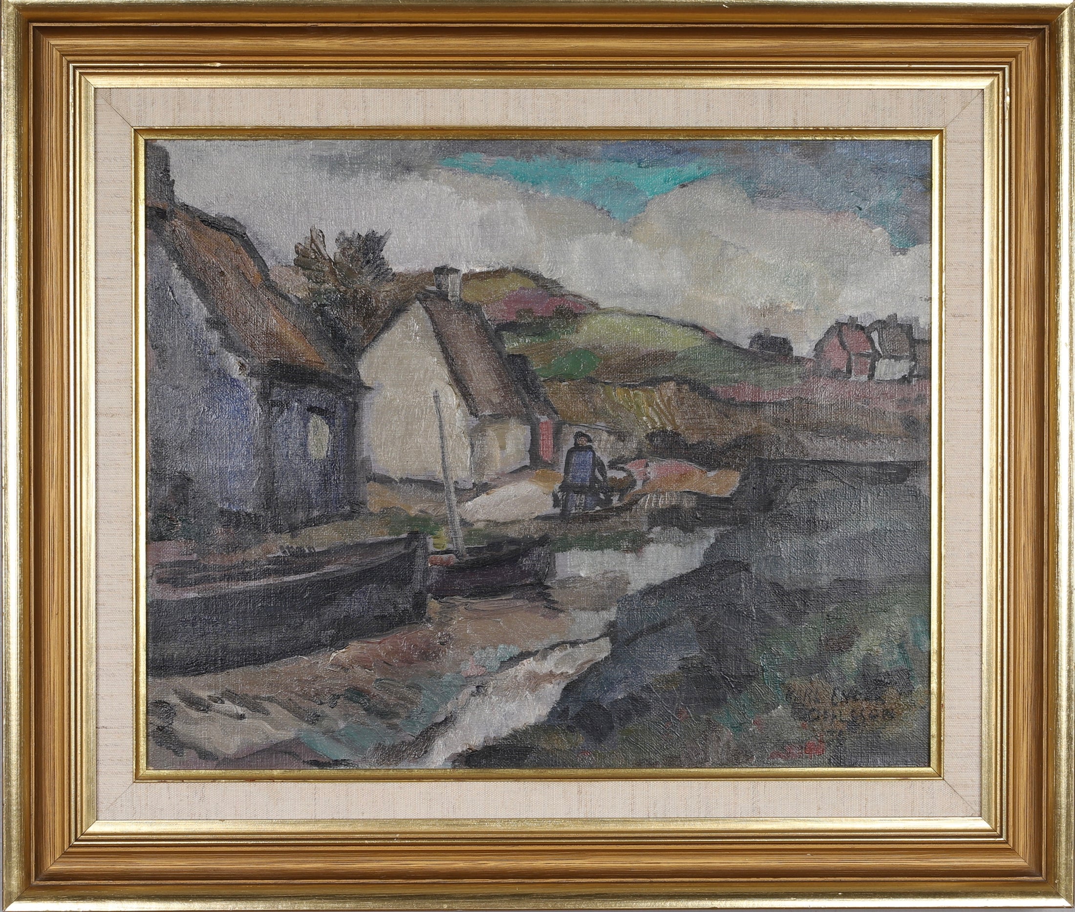 Mid Century Original Landscape Oil Painting By KE Ohlsson Sweden
