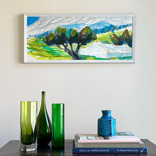 Vintage Art Room Mid Century Original Oil Painting from Sweden By H Anderz