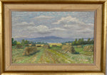 Mid Century Haystack Oil Painting From Sweden 1949