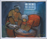 Vintage Mid Century Expressionist Oil Painting from Sweden Signed Emland