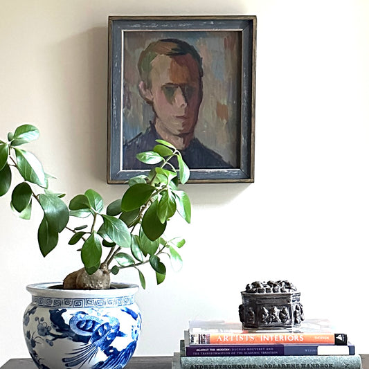 Swedish Vintage Portrait Oil Painting From Sweden By E Andersson