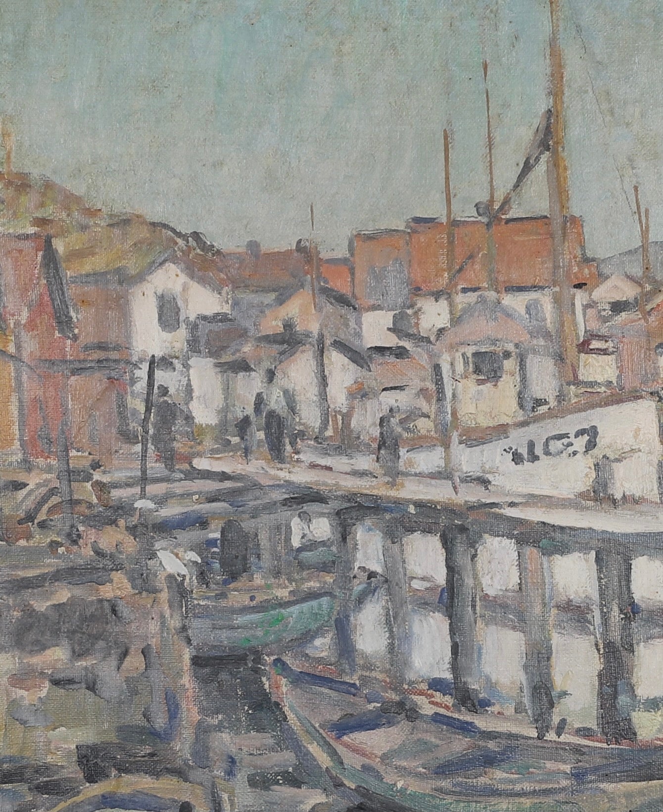 Mid Century Vintage Oil Painting By E Ollers From Sweden