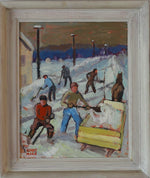 Mid Century Original Oil Painting From Sweden by Bornemark