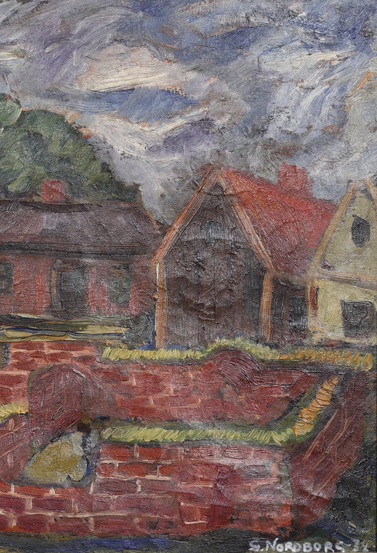 Vintage Landscape Painting By G Nordberg from Sweden 1932