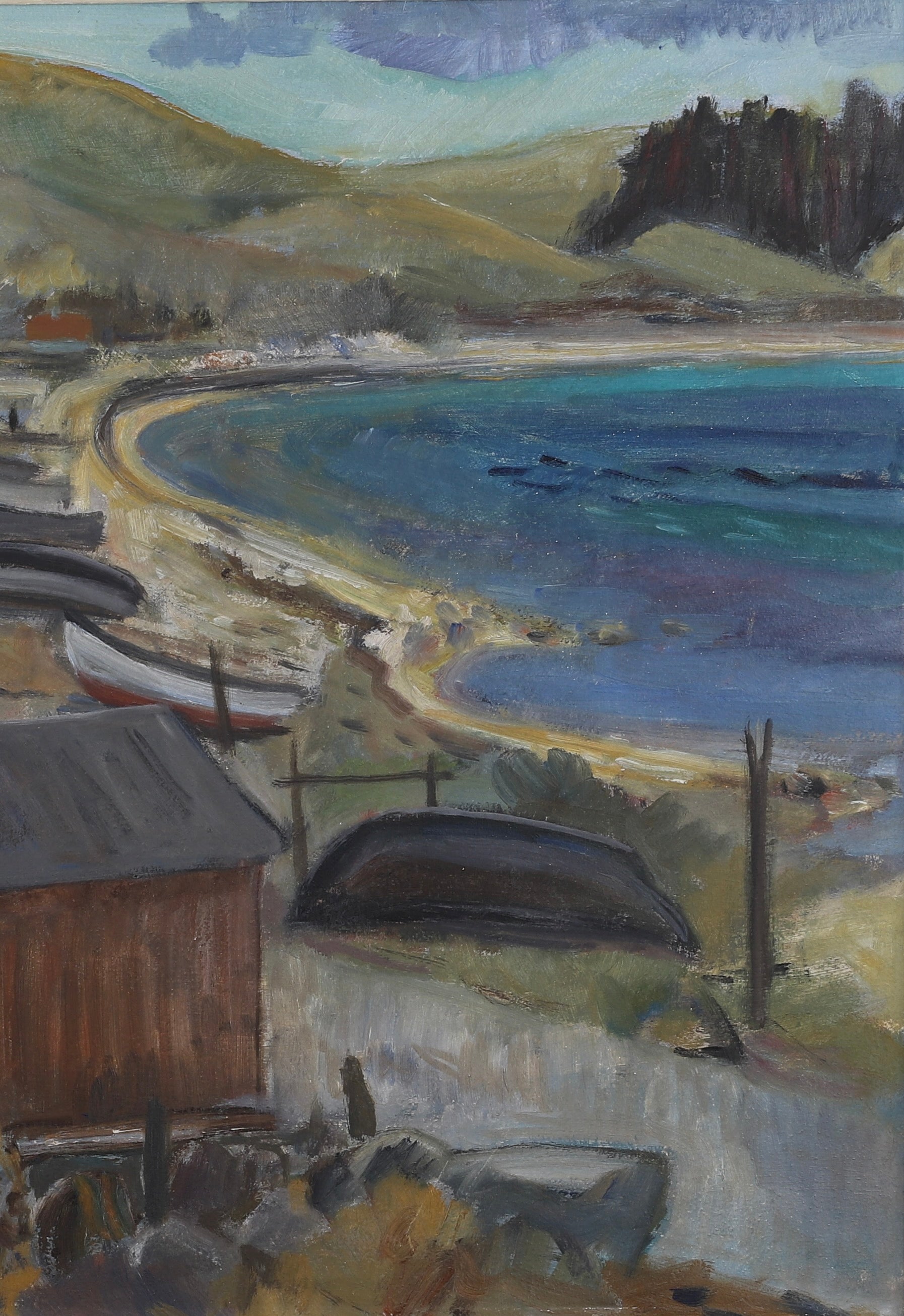Original Oil Painting Vintage Mid Century From Sweden By GS Malm