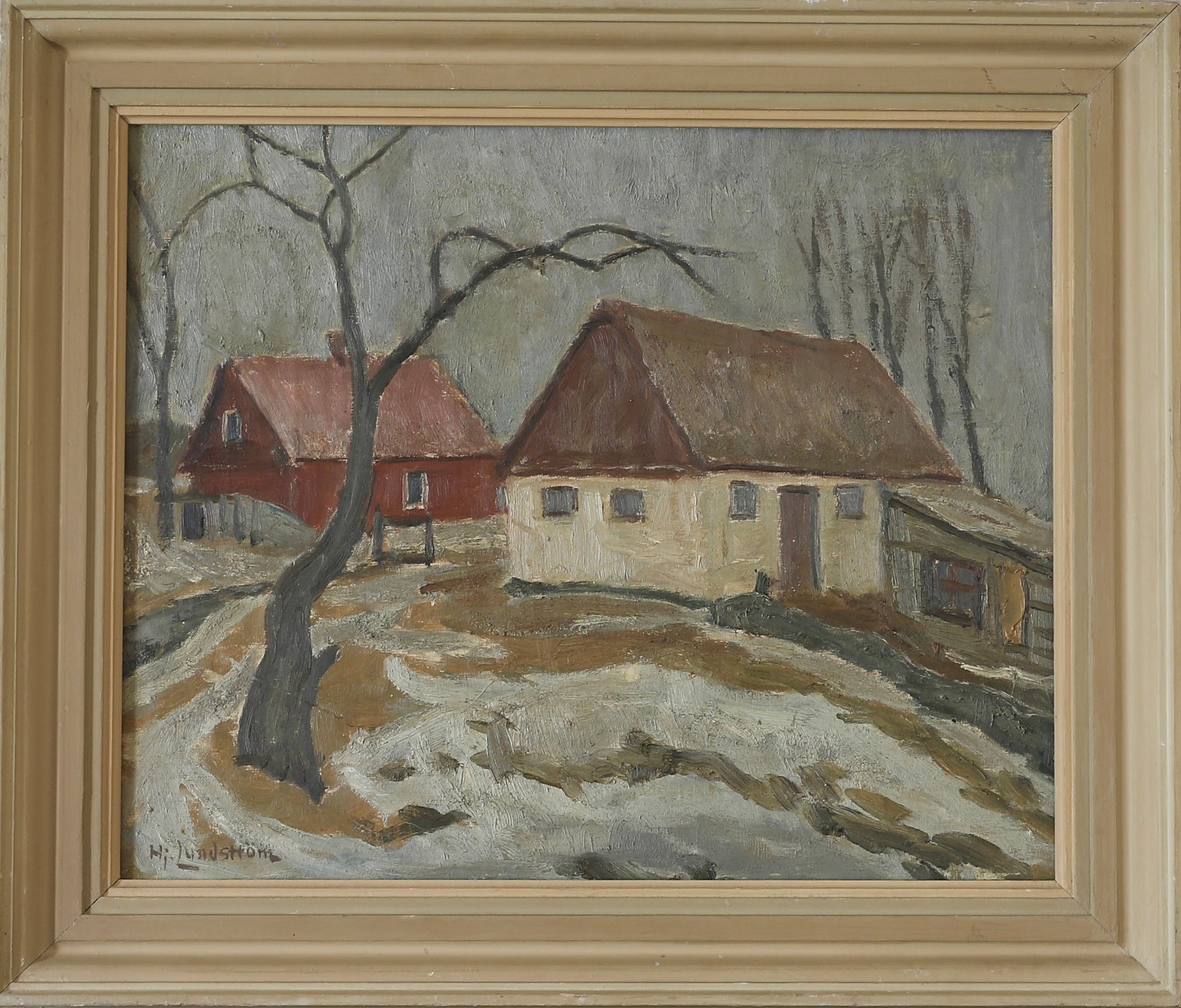 Vintage Mid Century Art Landscape From Sweden H Lundström