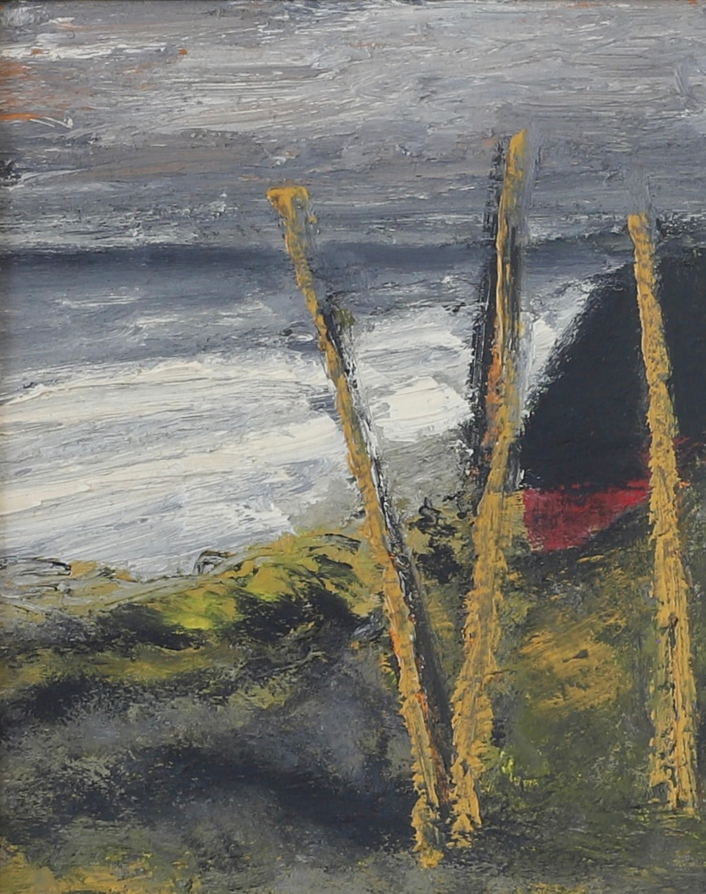 Mid Century Original Coastal Oil Painting From Sweden