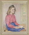 Mid Century Original Portrait Oil Painting by A Larsen
