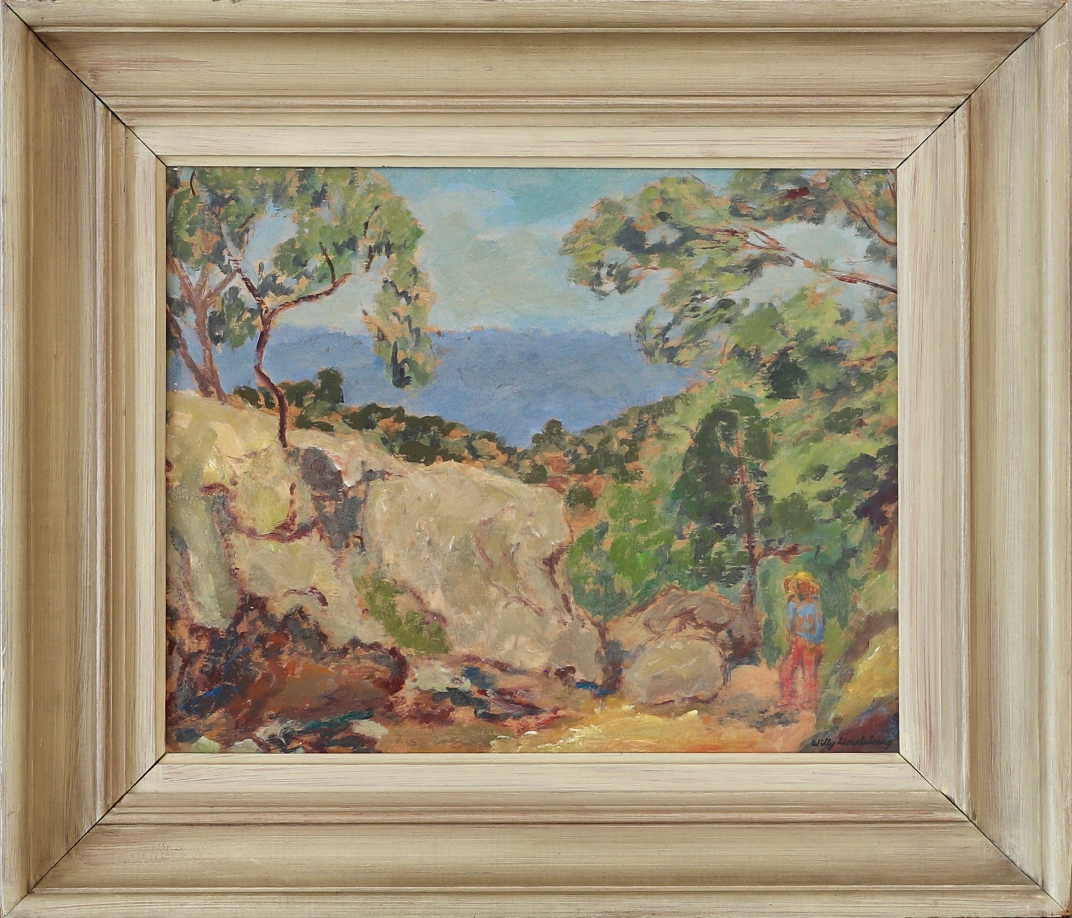 Mid Century Original Coastal Oil Painting From Sweden