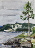 Load image into Gallery viewer, Vintage Art Room Mid Century Coastal Oil Painting from Sweden
