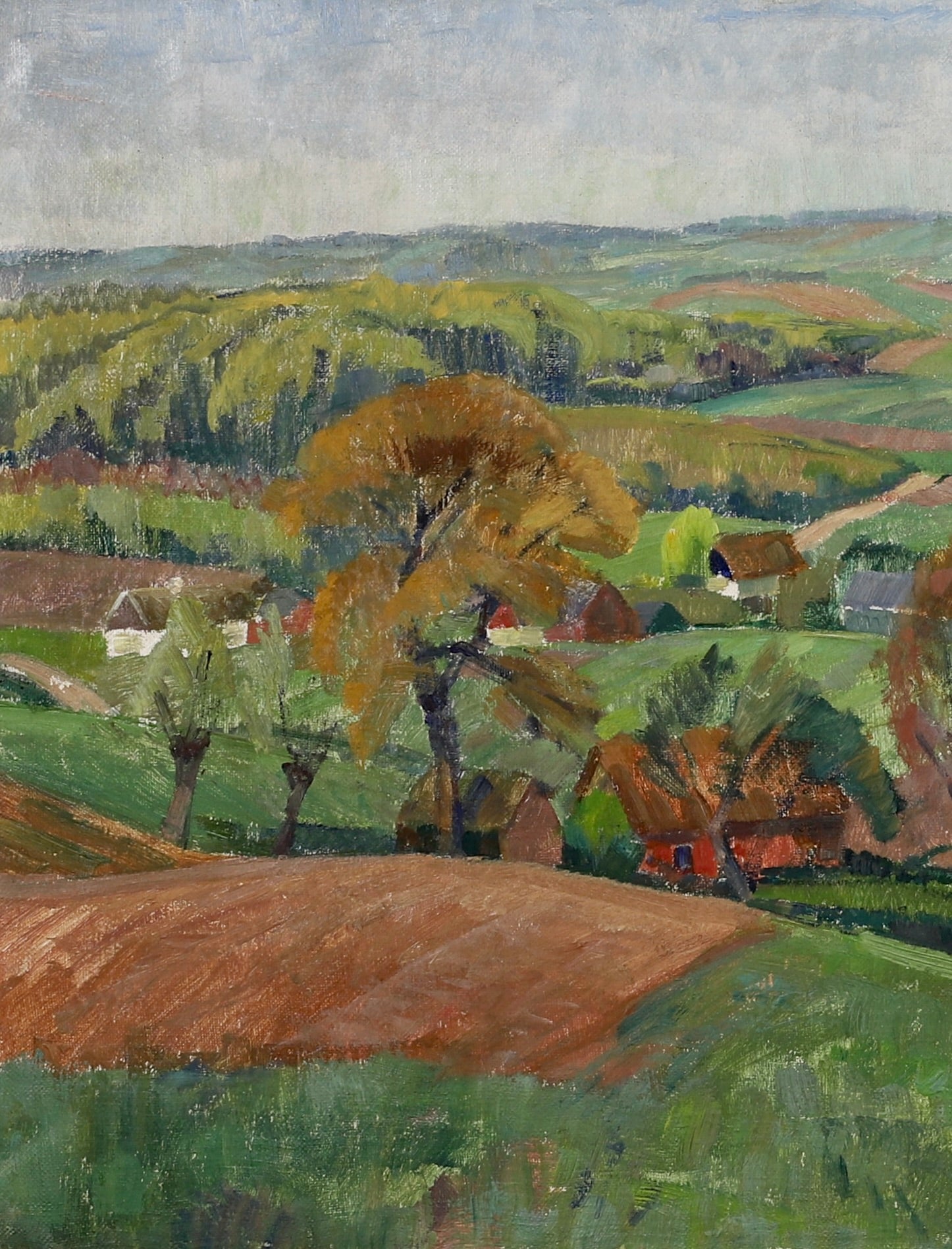 Vintage Art Room Landscape Oil Painting From Sweden by A Larsen 1935