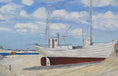 Load image into Gallery viewer, Mid Century Original Coastal Oil Painting From Sweden by E Ljungberg 1969
