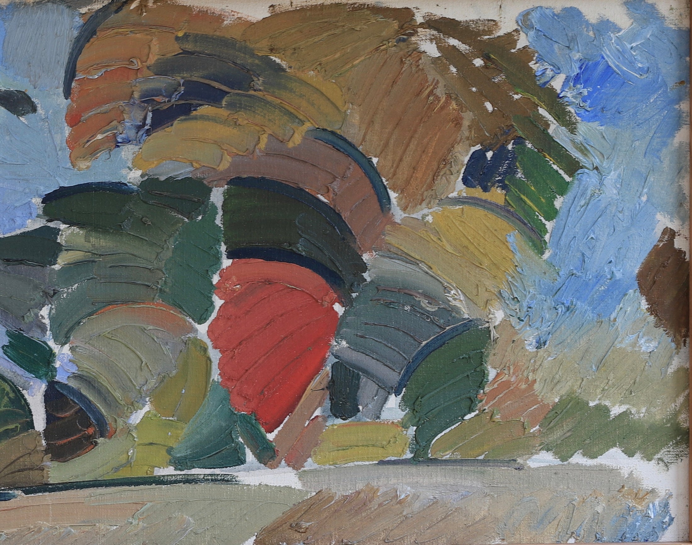 Mid Century Landscape Oil Painting By Bengt Crantz Sweden
