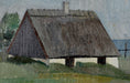 Load image into Gallery viewer, Vintage Mid Century Coastal Oil Painting of Seaside House From Sweden
