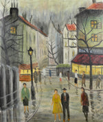 Original Oil Painting Vintage Mid Century of Paris in the Spring 1951