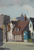 Load image into Gallery viewer, Mid Century Original Cityscape Oil Painting From Sweden
