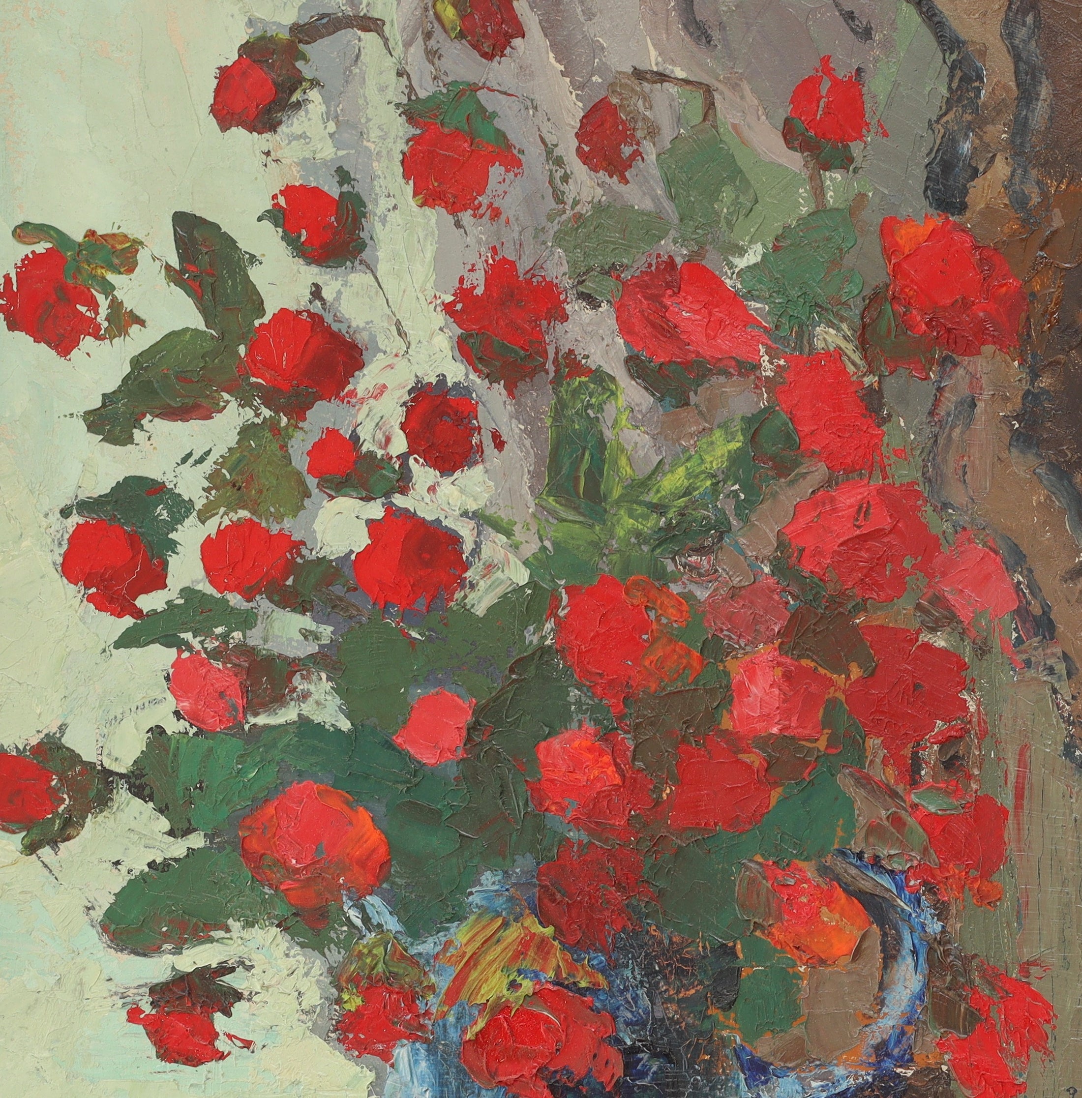 Mid Century Still Life Oil Painting By Greta Turén from 1969