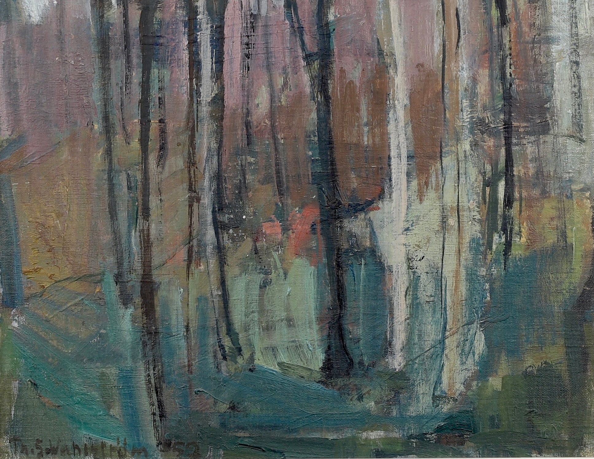 Vintage Art Room Original Landscape Oil Painting by T Wahlström Sweden