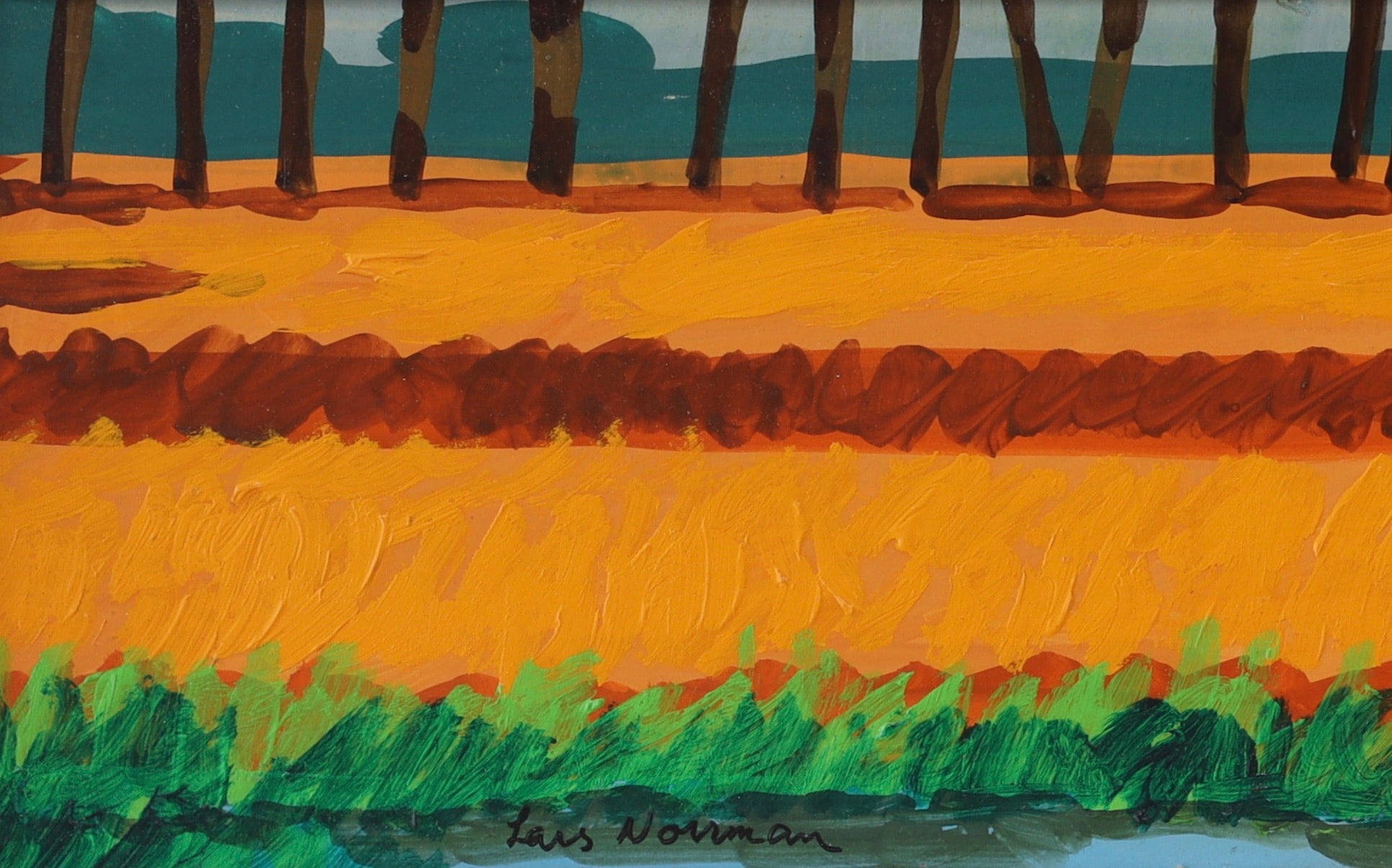 Vintage Art Room Oil Painting From Sweden By Lars Norrman