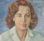 Mid Century Original Portrait Oil Painting by A Fernquist 1958
