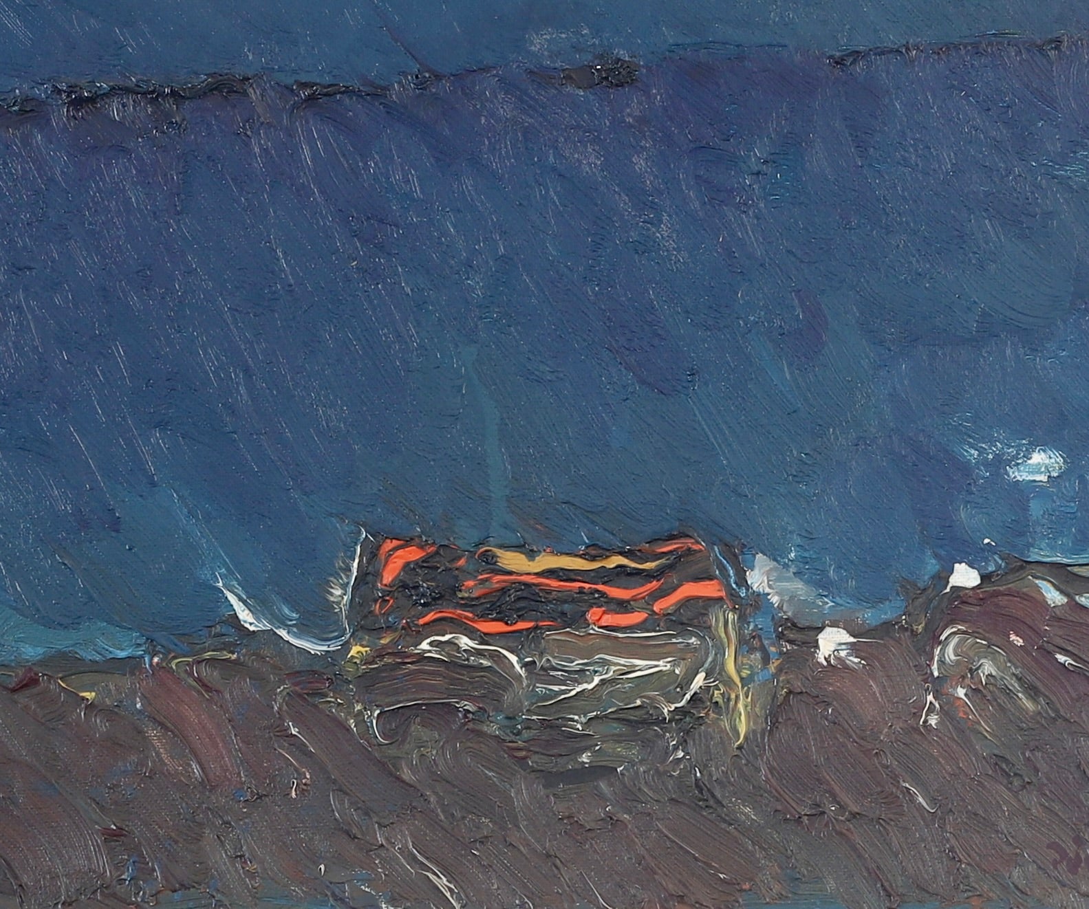 Vintage Art Mid Century Farmhouse Oil Painting From Sweden