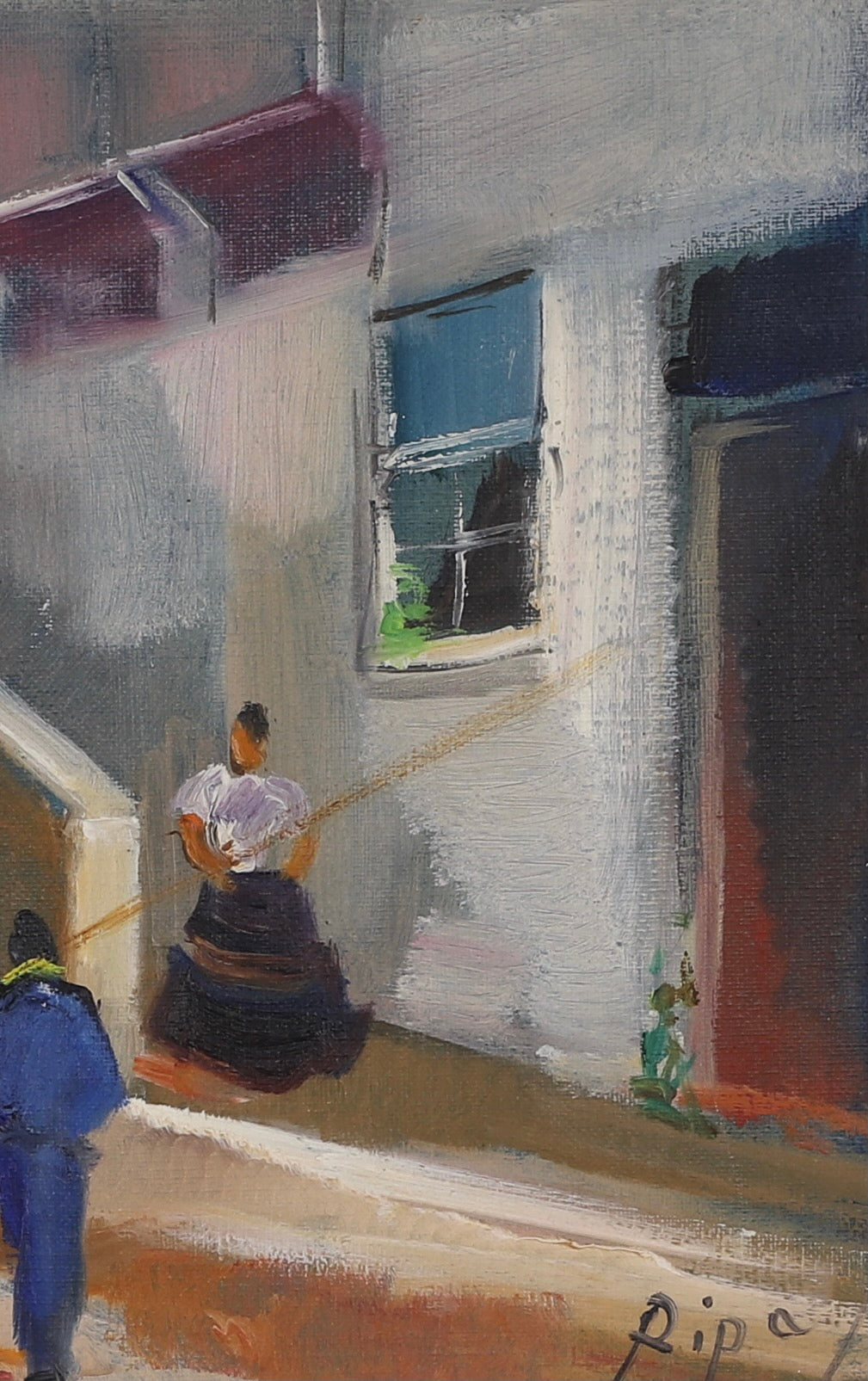 Mid Century Vintage Oil Painting From Sweden by H Ripa