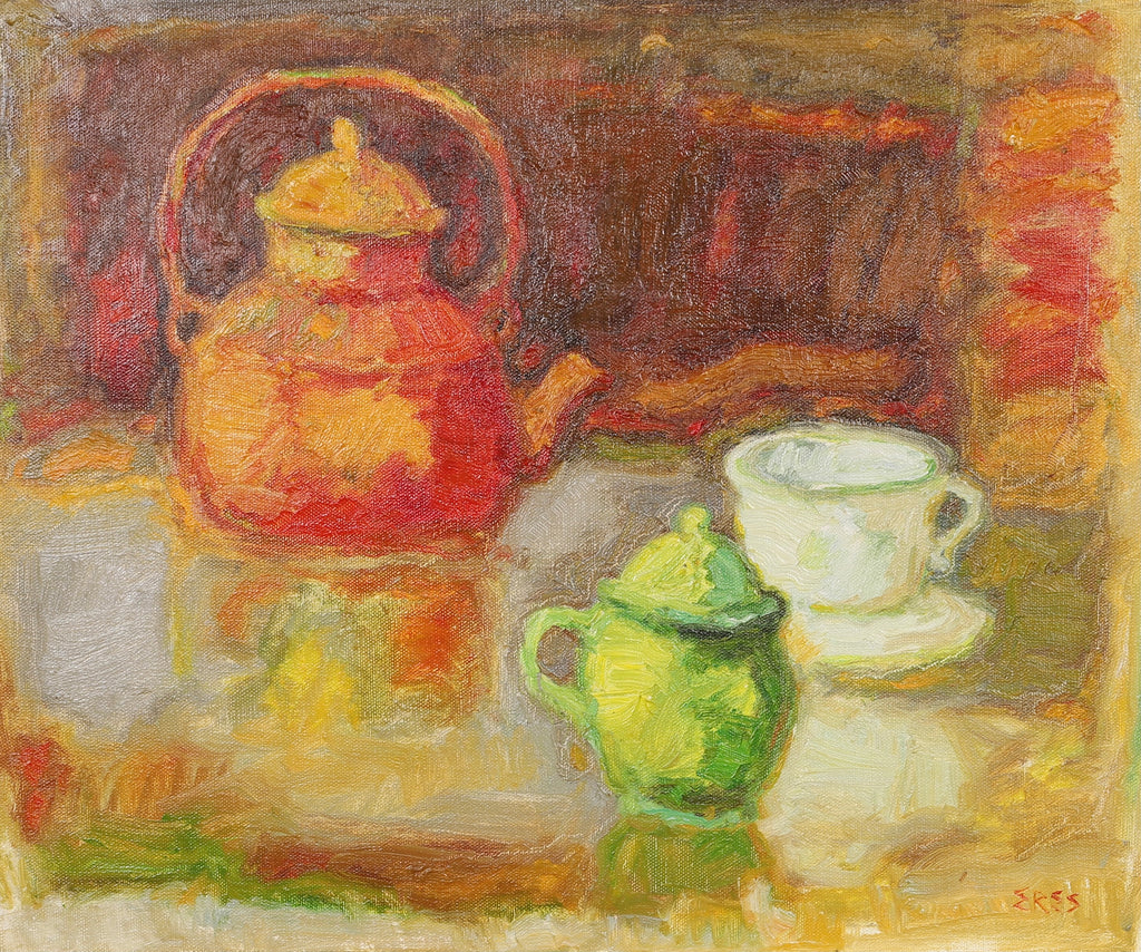 Striking Mid Century Still Life Oil Painting A Eres Sweden