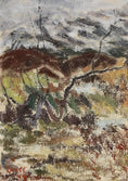 Load image into Gallery viewer, Mid Century Original Landscape Oil Painting By L Madsen Sweden 1949
