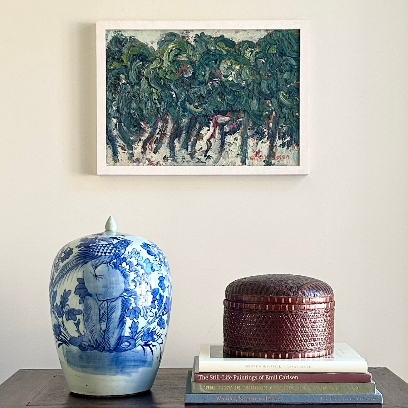 Mid Century Vintage Landscape in Heavy Impasto From Sweden