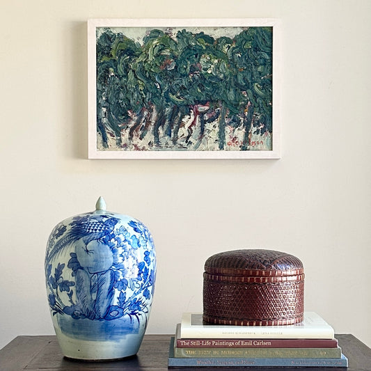 Mid Century Vintage Landscape in Heavy Impasto From Sweden