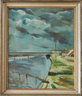 Load image into Gallery viewer, Mid Century Original Landscape Oil Painting From Sweden
