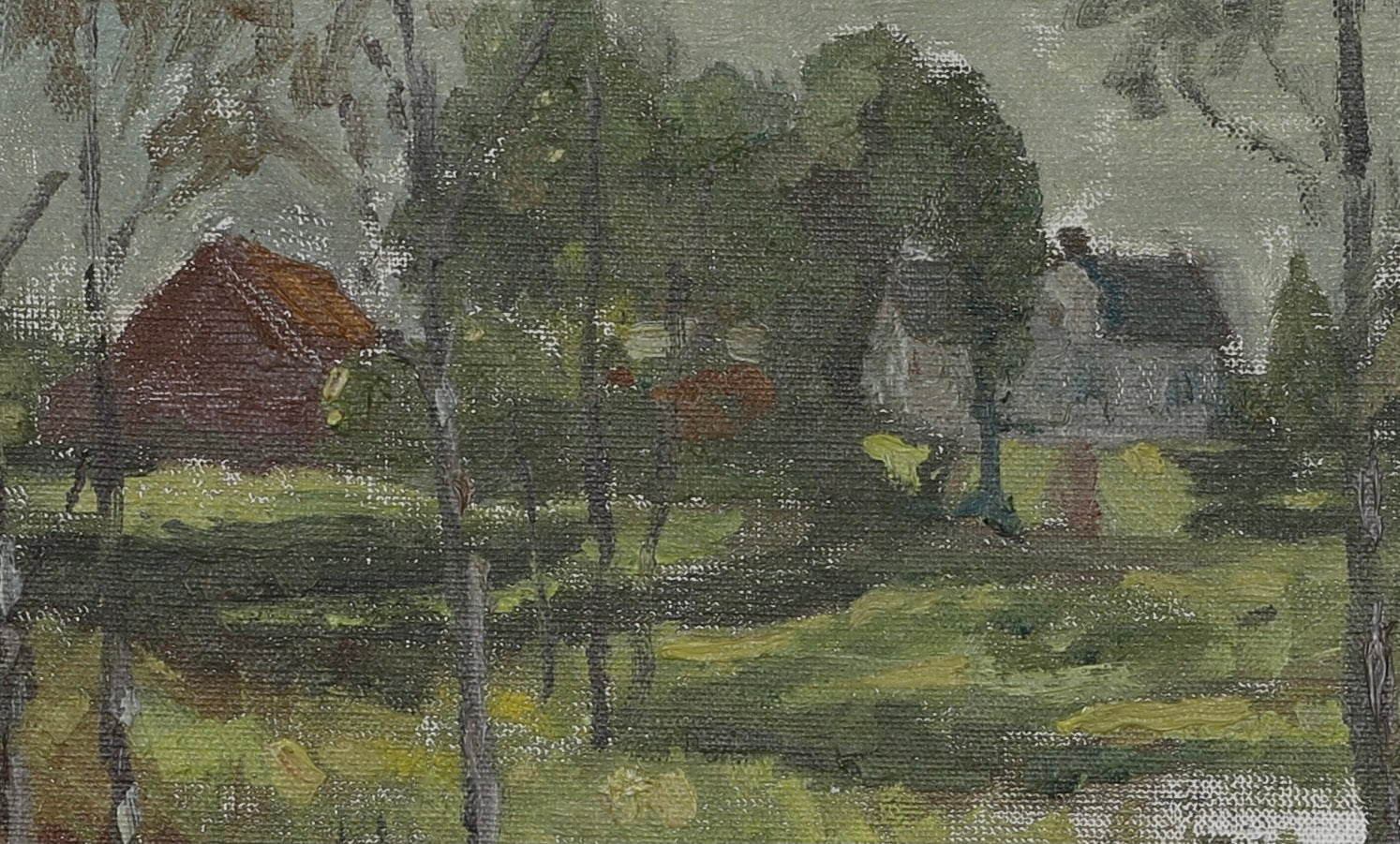 Mid Century Vintage Landscape By E Leonard Sweden