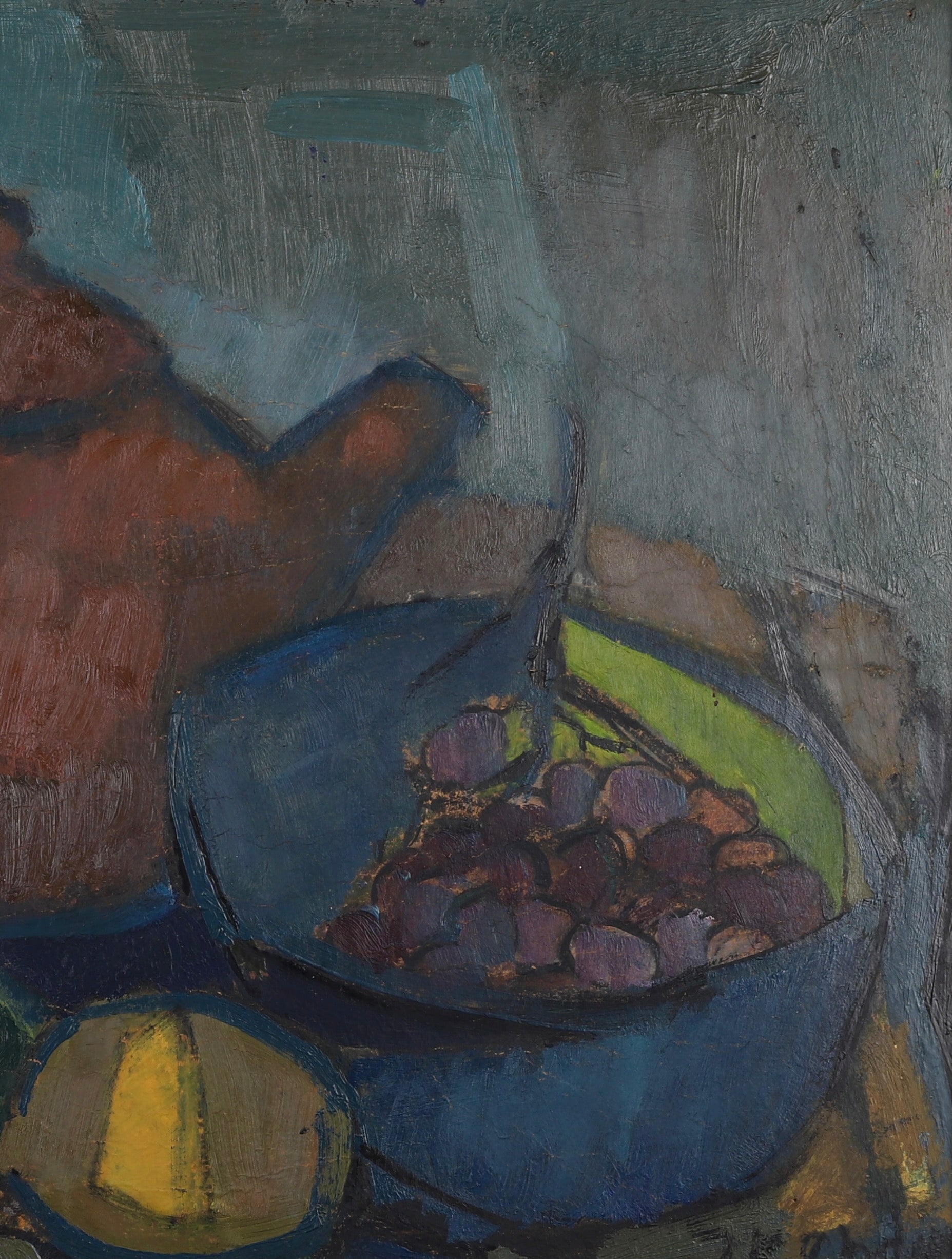 Vintage Mid Century Still Life Oil Painting By S Grändin Sweden