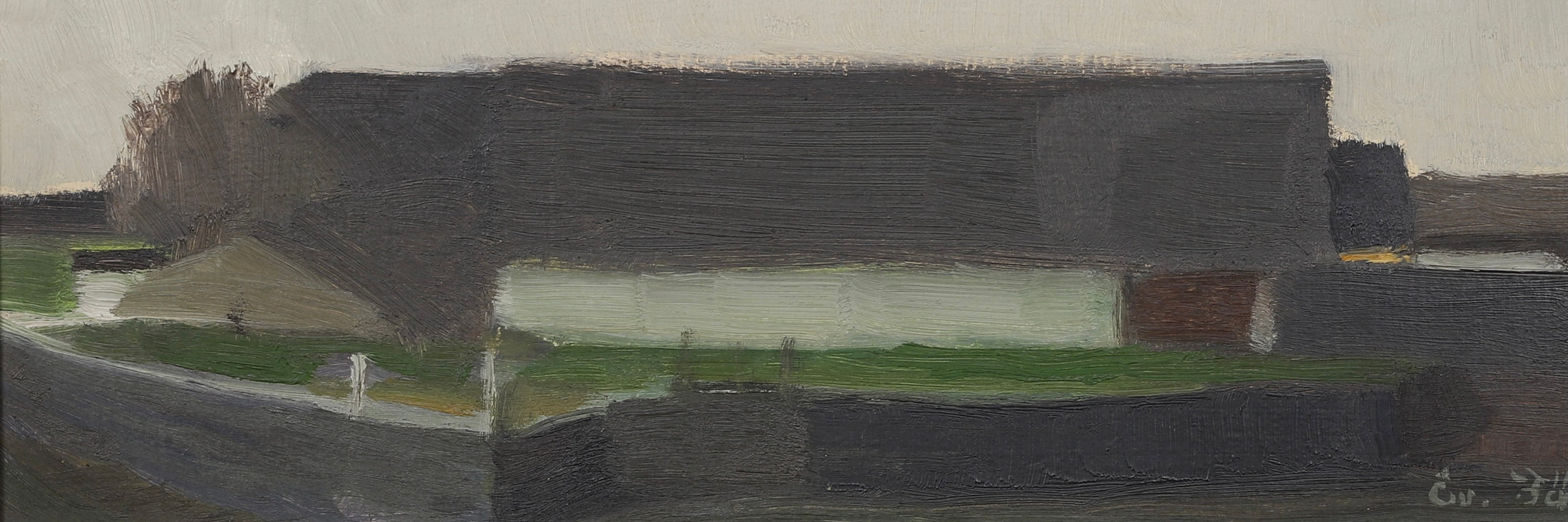 Vintage Mid Century Landscape Painting By E Fährm Sweden