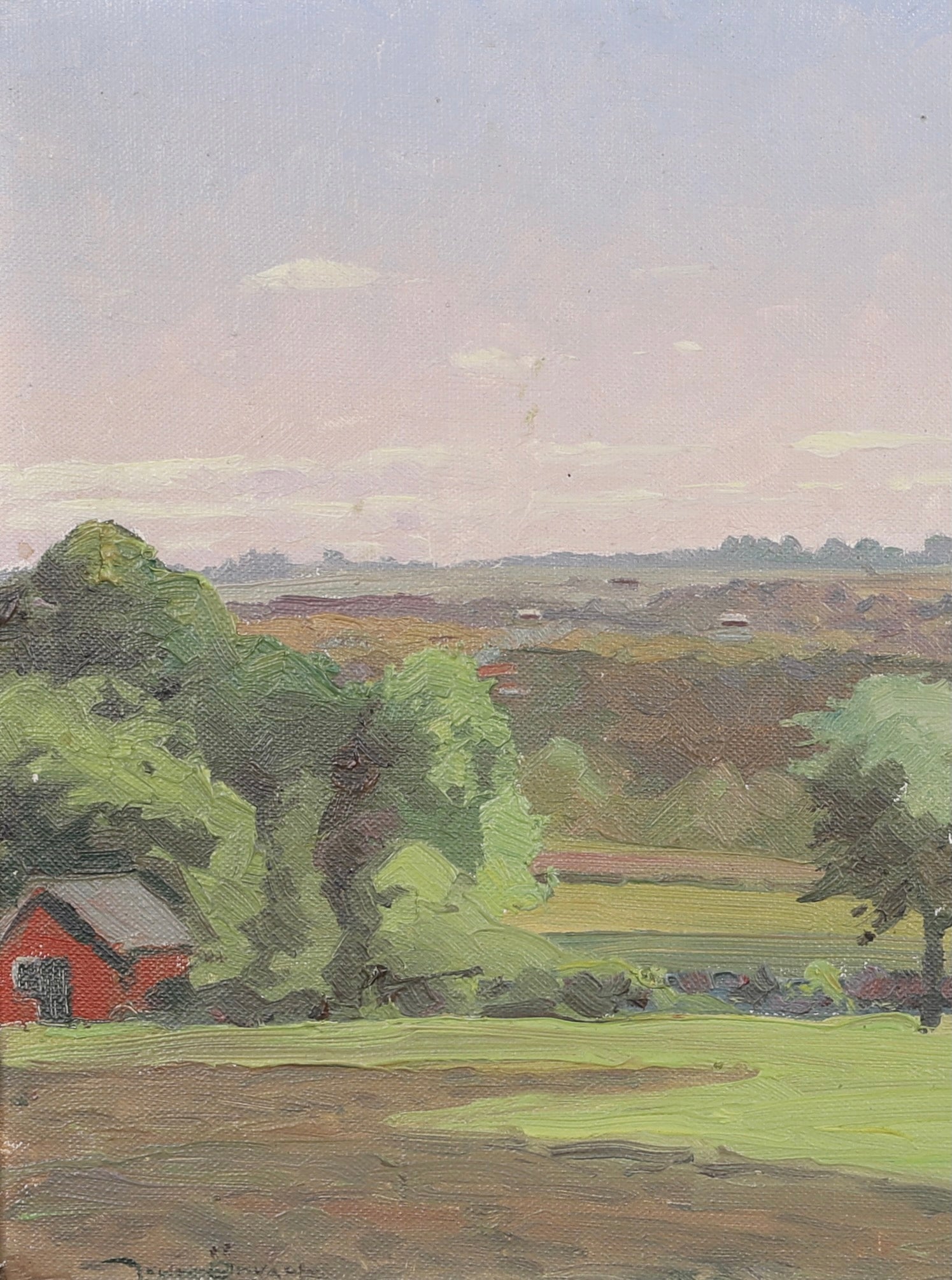 Original Vintage Art Room Mid Century Oil Painting from Sweden