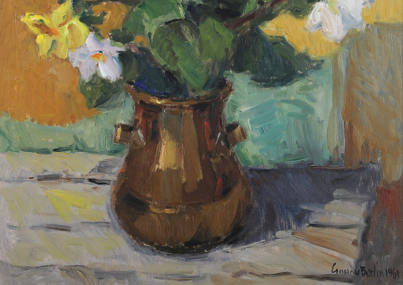 Original Oil Painting Vintage Still Life By G Berlin Sweden