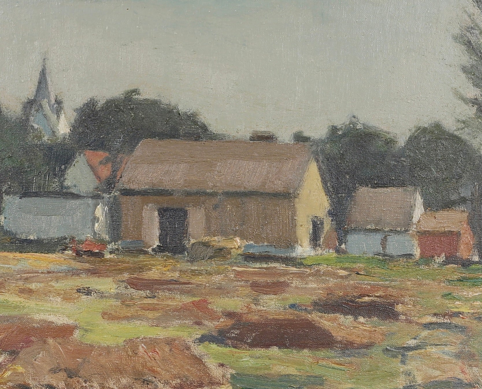 Mid Century Oil Painting From Sweden by G Isaksson