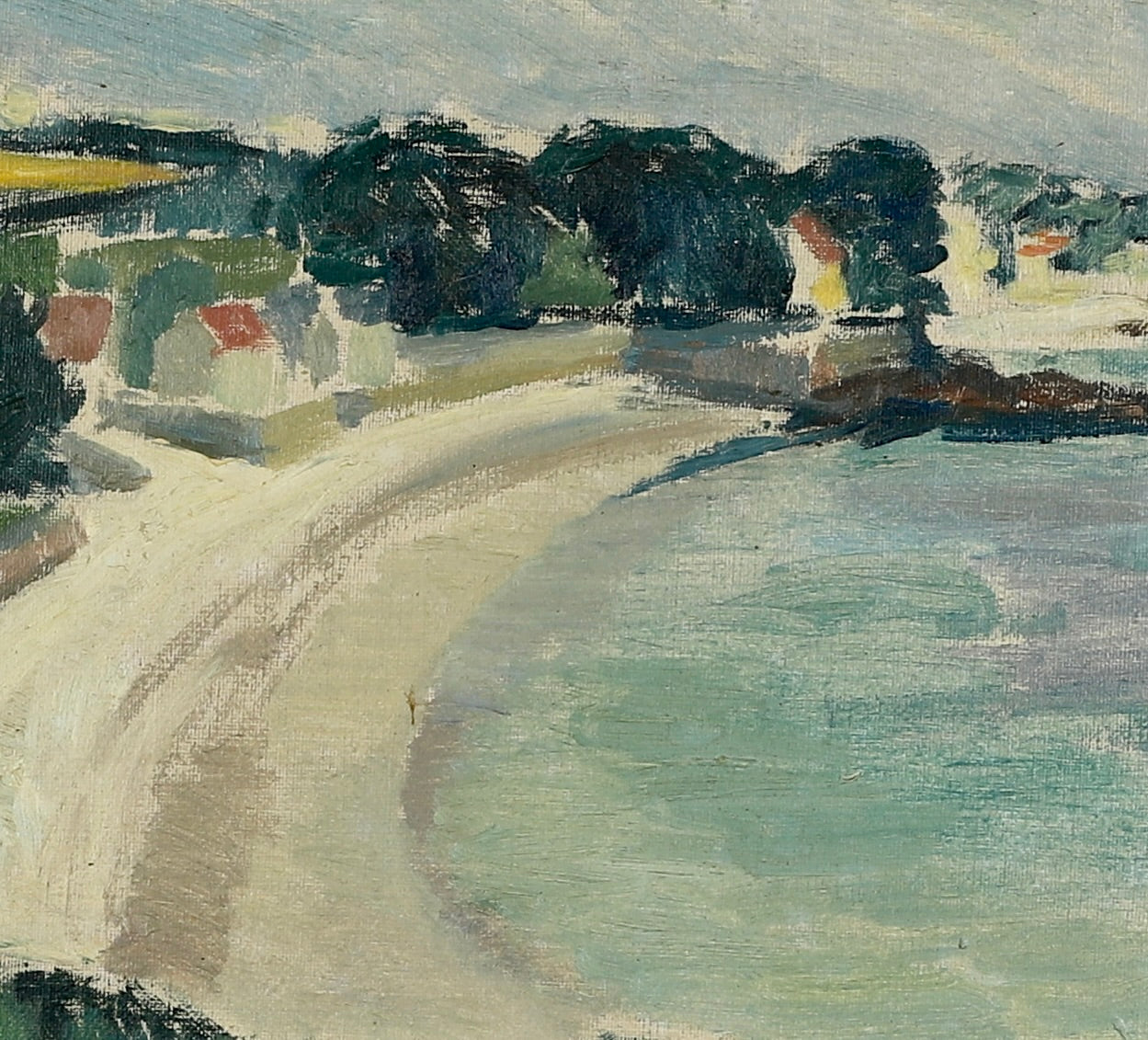 Mid Century Vintage Seascape Oil Painting From Sweden 1949