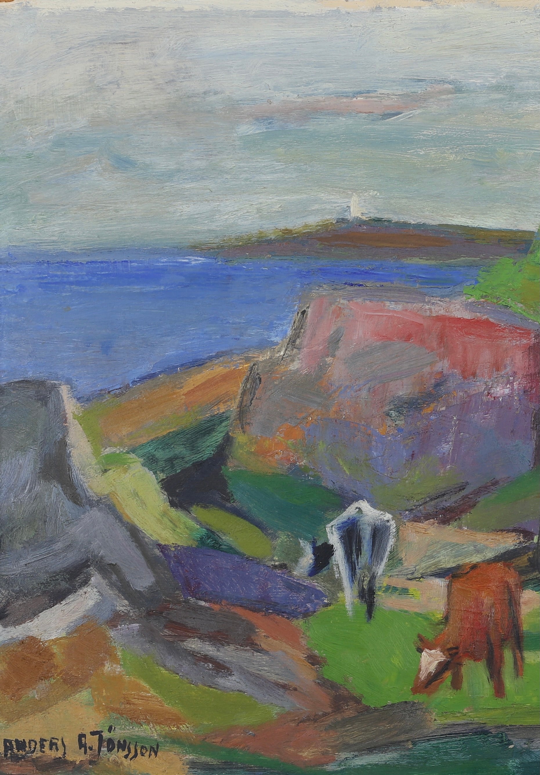 Vintage Original Oil Painting By Listed Artist A A Jönsson Sweden