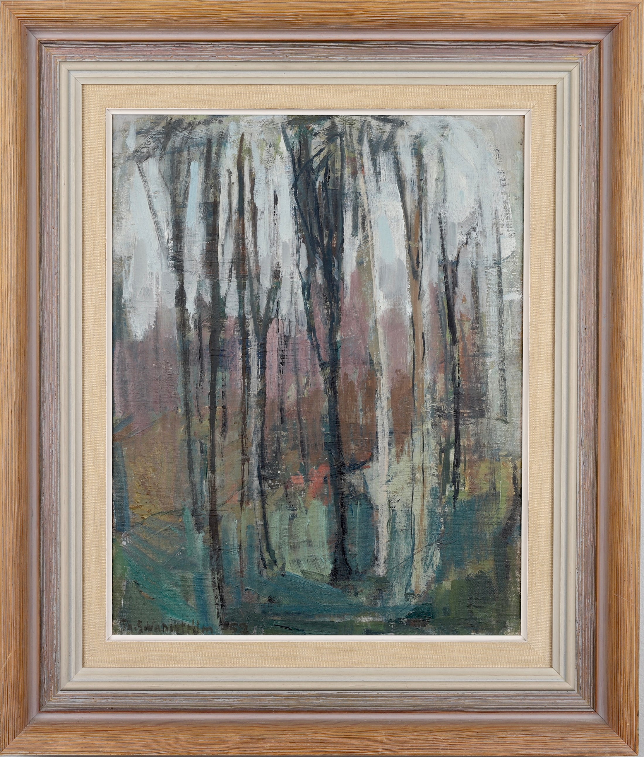 Vintage Art Room Original Landscape Oil Painting by T Wahlström Sweden
