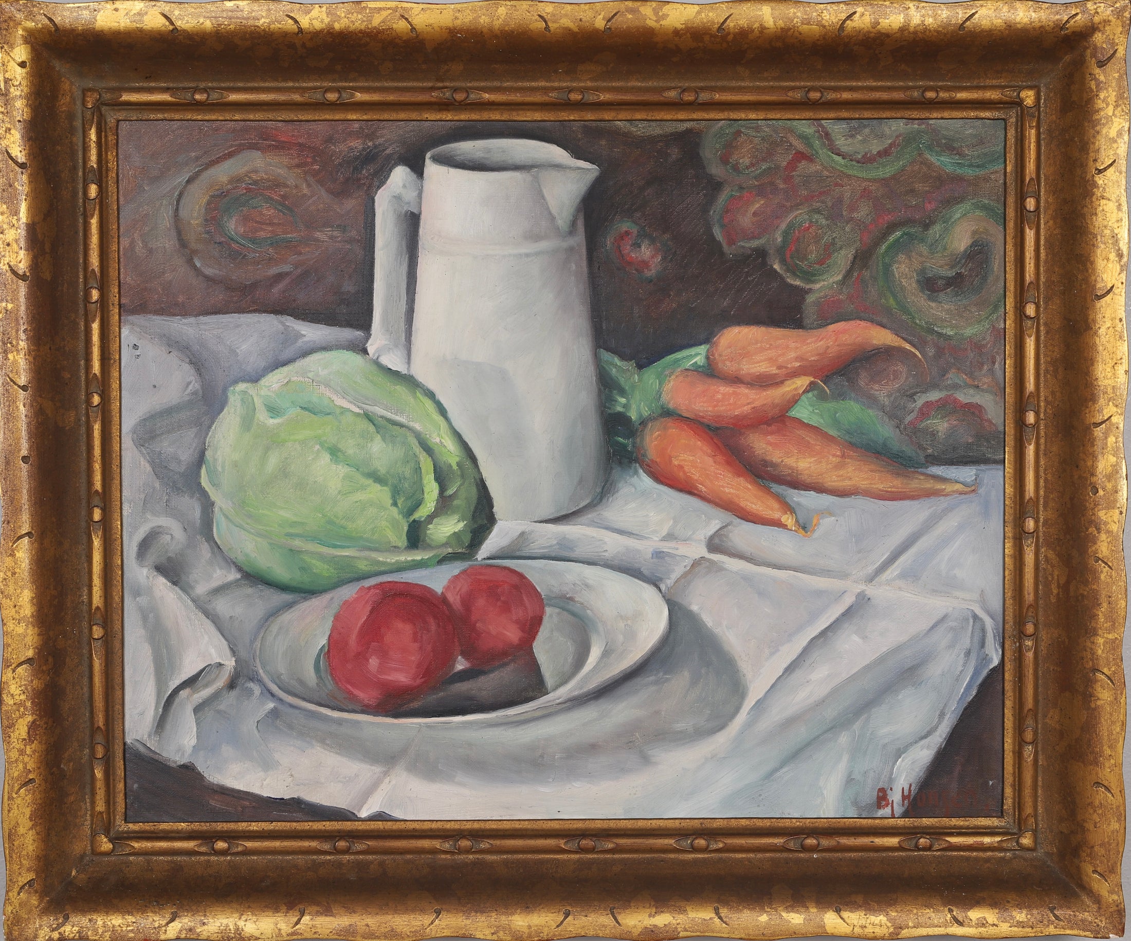 Original Antique Still Life Oil Painting from Sweden