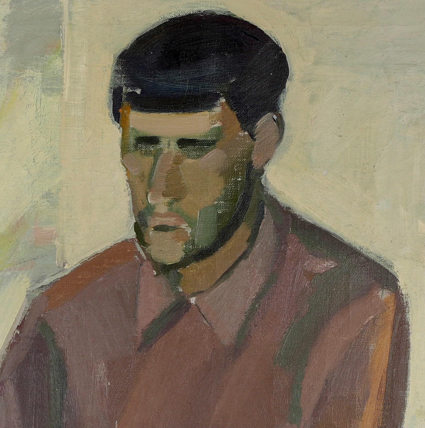 Vintage Portrait Oil Painting by T Nilsson from Sweden