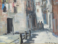Load image into Gallery viewer, Mid Century Original Cityscape Oil Painting From Sweden
