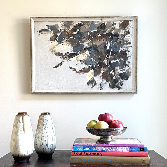Mid Century Abstract Oil Painting From Sweden
