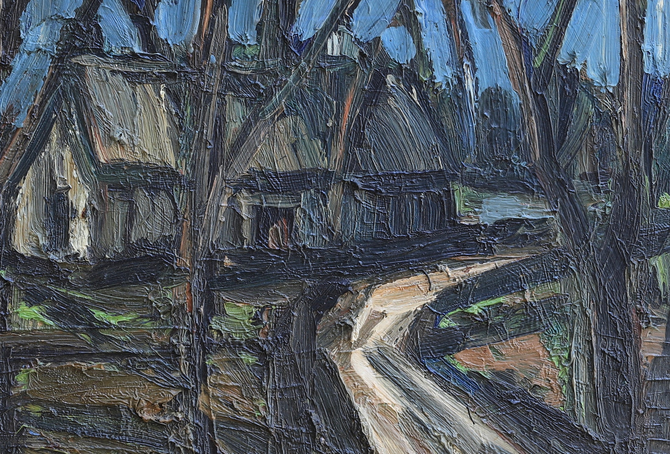 Mid Century Landscape Oil Painting From Sweden by Hellsing