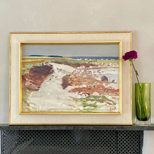 Vintage Coastal Painting by Tage Nilsson from Sweden
