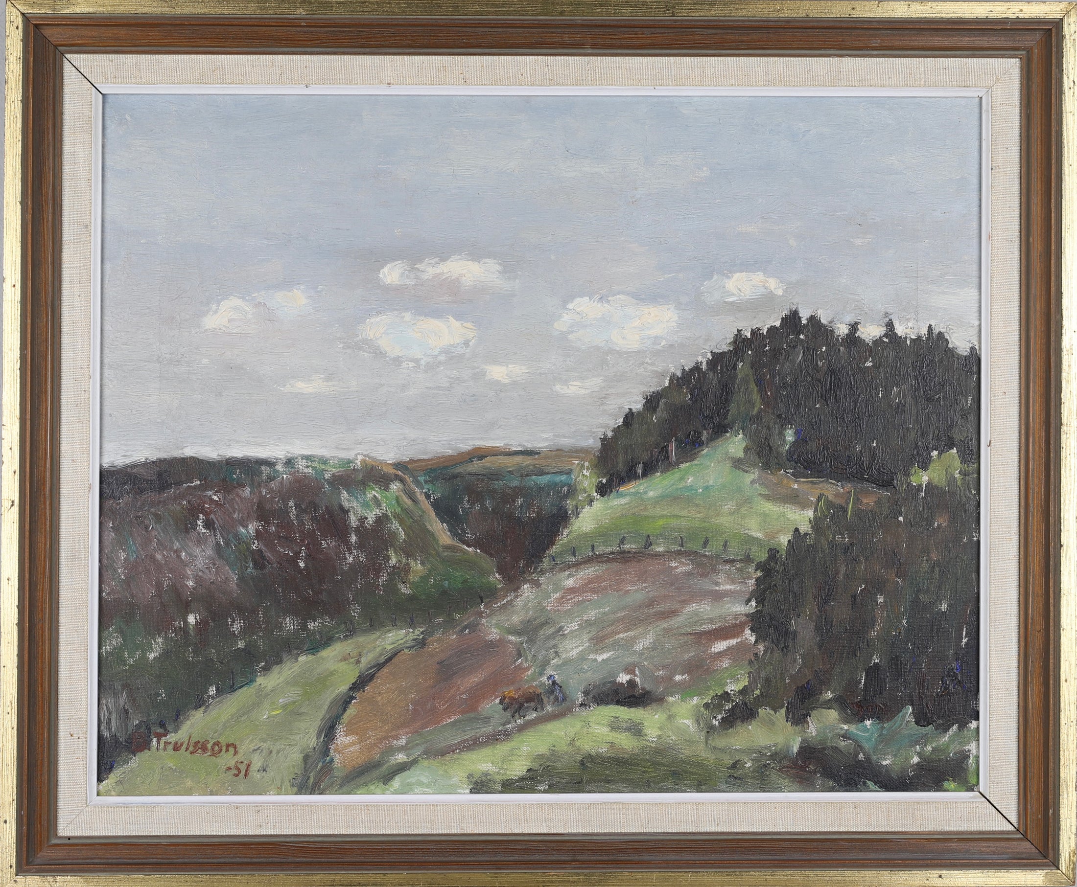 Vintage Mid Century Oil Painting by B Trulsson from Sweden