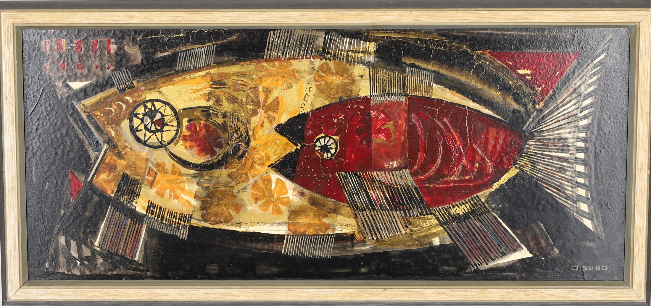 Mid Century Original Still Life Oil Painting By J Suno